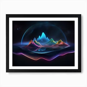 Abstract Mountain Landscape Art Print