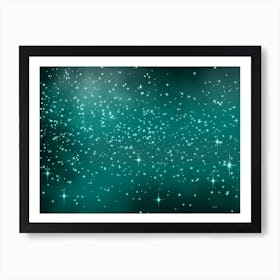 Teal Burst Shining Star Background Art Print