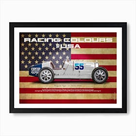 Racing Colours of Usa Art Print