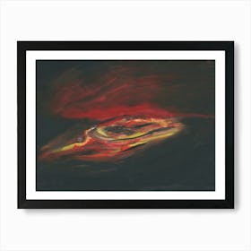 Red Lava On Black - dark black red Art Print