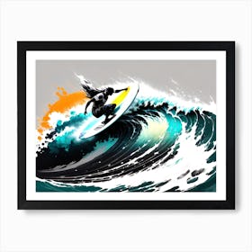 Surfer On A Wave 1 Art Print