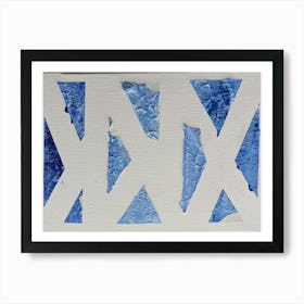 Blue And White Abstract Painting Art Print