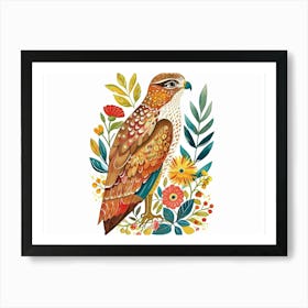 Little Floral Hawk 2 Art Print