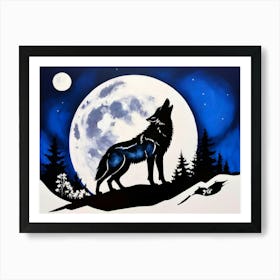 Howling Wolf Painting Art Print