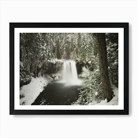 Waterfall In Winter Art Print