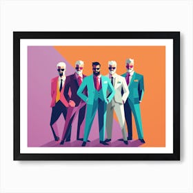 Group Of Men In Suits Art Print