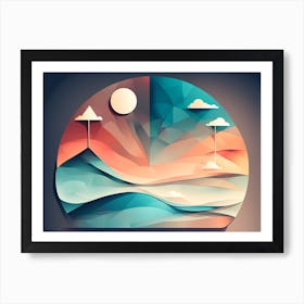 Abstract DAY AND NIGHT VECTOR ART Art Print