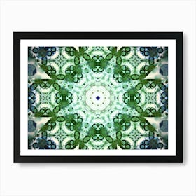 Green Mandala Pattern Art Print