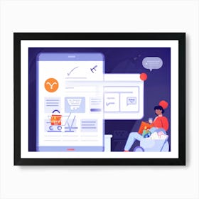 An Intricate Digital Rendering Of A Lively E Commerce Interface Design With Features Like A Shoppin (4) Art Print