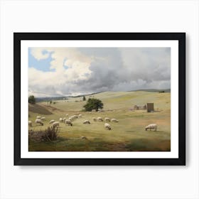 Vintage Sheep Farm Animal Art Print