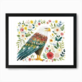 Little Floral Eagle 1 Art Print