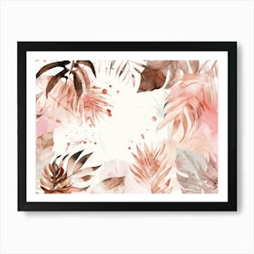 Watercolor Tropical Leaves 9 Art Print