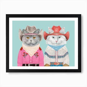 Cowboy Cats 13 Art Print