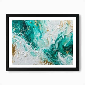 Abstract Illustration Featuring A Dirt Smeared White Canvas Vintage Patterns Marbled By A Mix Of Gr (4) Art Print