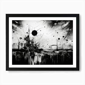 Dreams Abstract Black And White 7 Art Print