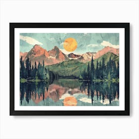 Retro Landscape Illustration 5 Art Print