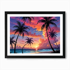 Sunset At The Beach 48 Art Print