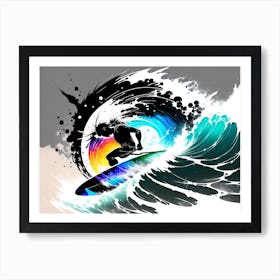 Surfer In A Wave Art Print