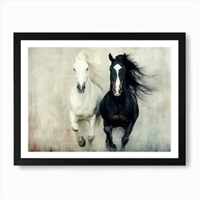 Two Horses Running Art Print