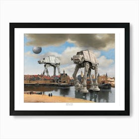 At Ats At Delft - Star Wars and Vermeer Parody Art Print