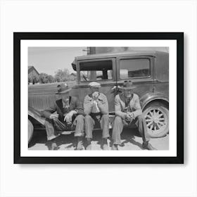 Farmers Sitting On Running Board Of Car At Liquid Feed Loading Station, Owensboro, Kentucky By Russell Lee Art Print