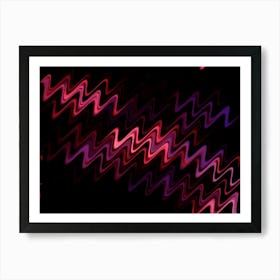 Abstract Wavy Lines in Pink and Purple Art Print