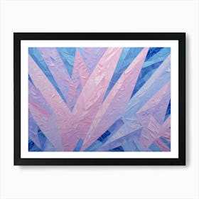 Abstract Geometric Design With A Textured, Painterly Effect In Shades Of Pink And Blue Art Print