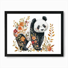 Little Floral Giant Panda 4 Art Print