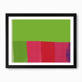 Green with red shades Art Print