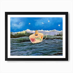 Maiden Voyage Young Girl Floating In Teacup Art Print