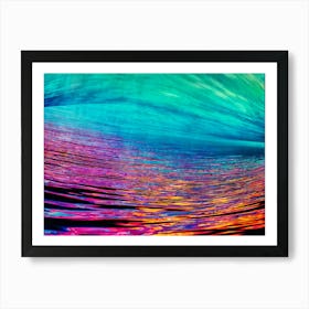 Abstract Background Featuring A Wave Cresting With Vibrant Tropical Ocean Hues Merge Of Turquoise A (2) Art Print