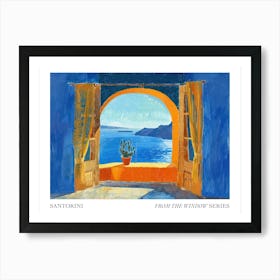 Santorini From The Window Series Poster Painting 1 Art Print