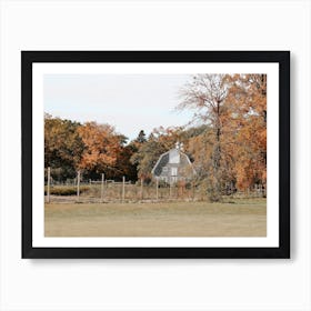 Autumn Barn Garden Art Print