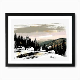 Winter Village 1 Art Print