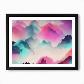 Abstract Mountains Artwork Art Print