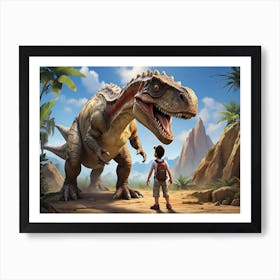 Dinosaurs In The Jungle Art Print