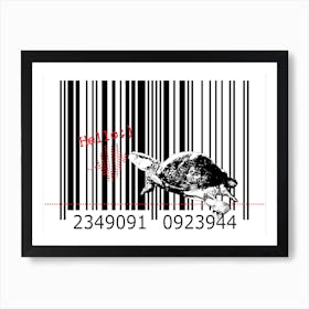 Funny Barcode Animals Art Illustration In Painting Style 123 Art Print