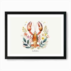 Little Floral Lobster 3 Poster Art Print