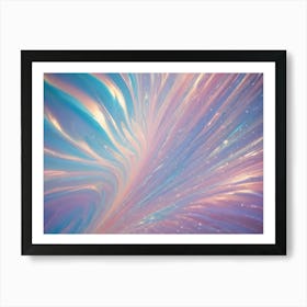 Abstract Image Of A Swirling, Iridescent, Pastel Design With A Pink, Blue, And Orange Color Scheme 1 Art Print