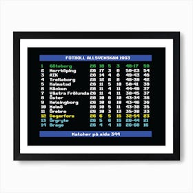 Allsvenskan 1993 Göteborg Swedish Football League 1 Art Print