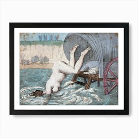 Naked Woman In The Water Art Print