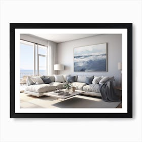 Living Room With Ocean View Art Print