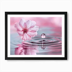 Cherry Blossoms In Water 1 Art Print