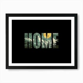 Home Poster Landscape Retro Illustration 2 Art Print