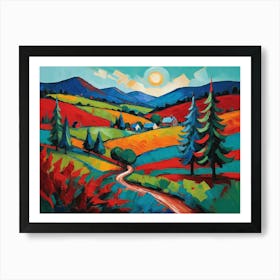 Beautiful Country Road Landscape Art Print