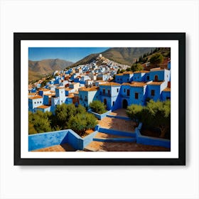 Blue City Of Chefchaouen Art 1 Art Print