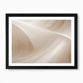 Abstract Background Of Flowing, Curved Lines In Beige And White, Creating A Sense Of Movement And Elegance Art Print