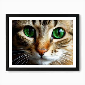 Green Eyes Cat Art Print