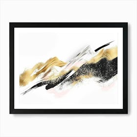 Abstract Gold And Black Painting 49 Art Print