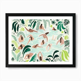 Swimming among plants Art Print